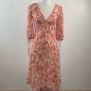 BCBG PARIS Red floral long sleeve size 2 Dress